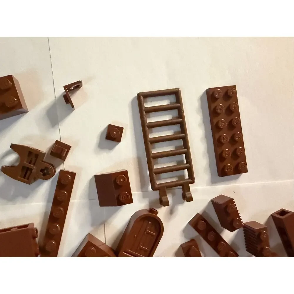 LEGO Brown Parts Lot LEGO Bricks Plates Slopes Door Ladder MOC Bulk ~52 Pieces